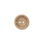 Renkli Handmade Yazılı Ahşap Düğme 20 MM (10 Adet) - 10