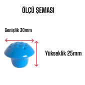 15 Adet Mavi Noktalı Mantar Düğme Kulp Çocuk Bebek Mobilya Çekmece Dolap Kapak Kulbu Metal Kulp Aksesuarları Vidalı thumbnail 3