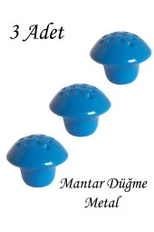3 Adet Mavi Noktalı Mantar Düğme Kulp Çocuk Bebek Mobilya Çekmece Dolap Kapak Kulbu Metal Kulp Aksesuarları Vidalı thumbnail 1