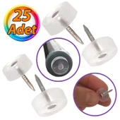 25 Adet Çivili Poligrit Mobilya Masa Sandalye Zemin Koruyucu Şeffaf Silikon Pabuç Poligirit thumbnail 1