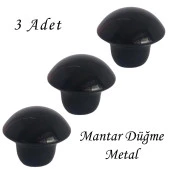 3 Adet Siyah Mantar Düğme Kulp Mobilya Çekmece Dolap Kapak Kulbu Metal Kulp Aksesuarları Vidalı - 1