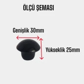 3 Adet Siyah Mantar Düğme Kulp Mobilya Çekmece Dolap Kapak Kulbu Metal Kulp Aksesuarları Vidalı - 3