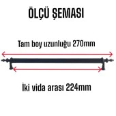 Erciyes kulp Siyah 224 mm Kulp Mobilya Mutfak Dolabı Çekmece Dolap Kapak Kulpu Kulbu Metal Kulpları - 3