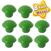 8 Adet Yeşil Noktalı Mantar Düğme Kulp Çocuk Bebek Mobilya Çekmece Dolap Kapak Kulbu Metal Kulp Aksesuarları Vidalı - 1
