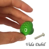 3 Adet Yeşil Noktalı Mantar Düğme Kulp Çocuk Bebek Mobilya Çekmece Dolap Kapak Kulbu Metal Kulp Aksesuarları Vidalı thumbnail 2