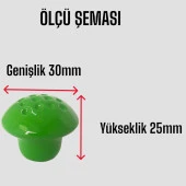 3 Adet Yeşil Noktalı Mantar Düğme Kulp Çocuk Bebek Mobilya Çekmece Dolap Kapak Kulbu Metal Kulp Aksesuarları Vidalı thumbnail 3