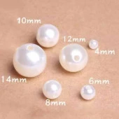 Delikli Tam Krem İnci Boncuk 8 Mm thumbnail 2