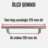 Boy Kulp Mat Krom 128 mm Kulp Mobilya Mutfak Dolabı Çekmece Dolap Kapak Kulpu Kulbu Metal Kulpları - 3