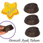3 Adet Dereceli Ayak Tabanı Kahverengi Mobilya Masa Sehpa Ayağı Bağlantı Aparatı Açılı  Plastik thumbnail 1