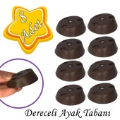 8 Adet Dereceli Ayak Tabanı Kahverengi Mobilya Masa Sehpa Ayağı Bağlantı Aparatı Açılı  Plastik thumbnail 1