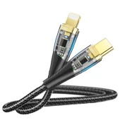 DVIP LX5 6A 200W Type-C to Lightning PD2.0 PD3.0 Hızlı Data ve Şarj Kablosu 1.2 Metre Siyah thumbnail 1