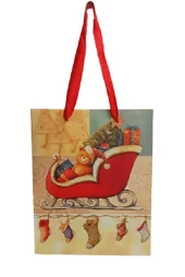 YILBAŞI KARTON ÇANTA SİMLİ AYICIK 18CM X 23CM - 1