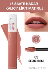 Maybelline Likit Mat Ruj 65 - SuperStay Matte Ink Liquid Lipstick 65 Seductress - 1