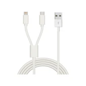 ScHitec 2in1 5A 120W UsbA to Type-C ve Lightning Hızlı Data ve Şarj Kablosu 120cm SX21C thumbnail 1