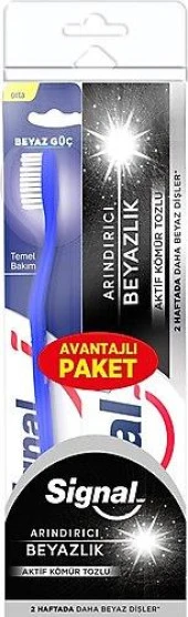 Signal White System Arındırıcı Beyazlık Diş Macunu 75 Ml +Beyaz Güç Diş Fırçası -orta- Seti - 1