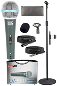 Lastvoice Lv-680STM Kablolu Dinamik Mikrofon Seti (Boy Stand Cüzdan Çift Kablo Sünger Tutacak) thumbnail 3