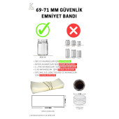 Standart Kavanoz Güvenlik Emniyet Bandı 100 Adet, 69-71mm Ağız Çapına Uygun,125x50mm Boyut, Baskısız - 1