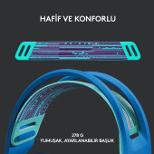 Logitech G G733 LIGHTSPEED RGB Kablosuz 7.1 Surround Ses Oyuncu Kulaklığı - Mavi - 2