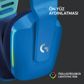 Logitech G G733 LIGHTSPEED RGB Kablosuz 7.1 Surround Ses Oyuncu Kulaklığı - Mavi - 4