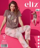 Eliz 7001-6 Pamuk Kısa Kol Kadın Pijama Takımı - 1