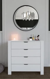 Midoser Duru Beyaz 4 Çekmeceli Şifonyer - 1