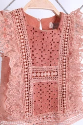 Babyhola 1-8 Yaş Şık Kız Çocuk Önden Fırfırlı Kot Kaprili Takım 3123 thumbnail 12