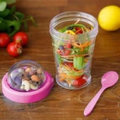 BİZAHMETGELSİN® Taken Go Kapaklı Kaşıklı Pratik Taşınabilir Meyveli Yoğurt Kabı - 2