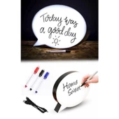 BİZAHMETGELSİN® Kalemle Yazılabilen Konuşma Balonu Görünümlü Işıklı Mesaj Panosu - 1