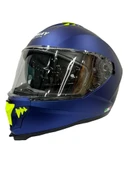 Sway Xbyc 865 Full Face Güneş Gözlüklü Kapalı Motosiklet Kaskı L Beden Mat Mavi thumbnail 1