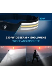Sensör Far Cob Led Kafa Lambası El Feneri Usb Şarj Edilebilir Kafa Feneri Kafa Lambası - 2