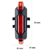BİZAHMETGELSİN® Usb Şarj Edilebilir Parlak Bisiklet Led Lamba Su Geçirmez Güvenlik Uyarı Arka Lamba Işığı - 12