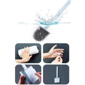 BİZAHMETGELSİN® Duvara Monte Edilebilir Kapaklı Askılı Klozet Yumuşak Silikon Başlıklı Tuvalet Fırçası Seti - 12