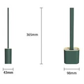 BİZAHMETGELSİN® Duvara Monte Edilebilir Kapaklı Askılı Klozet Yumuşak Silikon Başlıklı Tuvalet Fırçası Seti - 6
