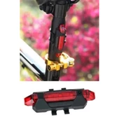 BİZAHMETGELSİN® Usb Şarj Edilebilir Parlak Bisiklet Led Lamba Su Geçirmez Güvenlik Uyarı Arka Lamba Işığı - 10