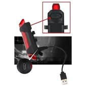 BİZAHMETGELSİN® Usb Şarj Edilebilir Parlak Bisiklet Led Lamba Su Geçirmez Güvenlik Uyarı Arka Lamba Işığı - 9