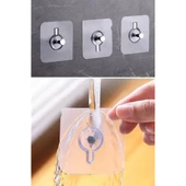 BİZAHMETGELSİN® Süper Güçlü Çerçeve Askısı Pin Delgisiz Vidalı Tırnak Kanca Yapışkanlı Raf Tutucu Askı 5li - 12