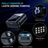 KOBB KB420 12Volt/Şarjlı 150PSI Taşınabilir Dijital Basınç Göstergeli Led Aydınlatmalı Lastik Şişirme Pompası - 4
