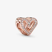 Pandora 788692C01-Işıltılı El Yapımı Kalp Charm’ı - 1