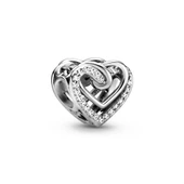 Pandora 799270C01 Işıltılı İç İçe Geçmiş Kalpler Charm - 1