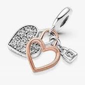 Pandora 780087C01-Kalp ve Kilit Çift Sallantılı Charm - 4