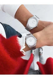 Burker Adam & Eve Silver White Çift Kol Saati thumbnail 2