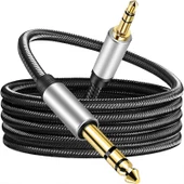 Bilgisayar anfi bağlantı kablosu 3,5/6,3mm stereo aux kablosu 3m thumbnail 2