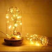 BİZAHMETGELSİN® Peri Led Işık 10 Metre (Sarı) Pilli Aydınlatma Şerit Led Saçak Spot Süsleme - 7