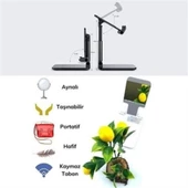 BİZAHMETGELSİN® Pembe Aynalı Cep Telefonu Sabitleyici Stand Katlanabilir Ayarlanabilir Telefon Standı thumbnail 3