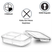 BİZAHMETGELSİN® 3 Bölmeli Kilitli Kapaklı 1 Litre Erzak Saklama Kabı LC-510 - 3