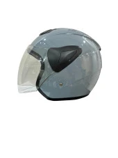 Sway Xbyc 633 Solıd Şeffaf Vizörlü Yarım Motosiklet Scooter Kaskı L Beden Gri - 2