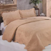 Kristal Microplush Çift Kişilik Yatak Örtüsü (260x240)-Kahve - 1