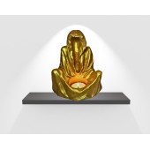 Mantrik Mistik Buhurdanlık Mumluk Tütsülük 15 x 12 cm Gold - 1