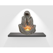 Mantrik Mistik Buhurdanlık Mumluk Tütsülük 15 x 12 cm Gri - 1