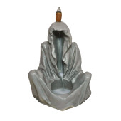 Mantrik Mistik Buhurdanlık Mumluk Tütsülük 15 x 12 cm Gri - 4